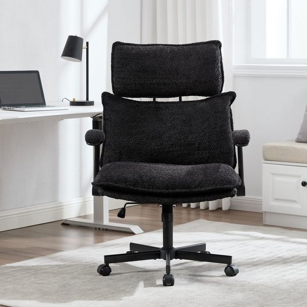 UEV Bürostuhl UEV Bürostuhl Ergonomisch Grau/Beige (Ergonomisch, Gaming-Stuhl, Drehstuhl, Schreibtischstuhl Plüsch), 360°Drehung, bis 150 kg belastbar, neigbar bis 19°