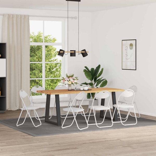 vidaXL Klappstuhl 8 pcs Weiß 48 x 43,5 x 81 cm Kunstleder 42029064