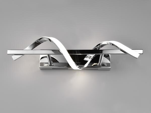 LED Wandleuchte ISABEL Spirale Chrom 3 Stufen Dimmer, Breite 46cm