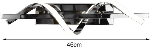 LED Wandleuchte ISABEL Spirale Chrom 3 Stufen Dimmer, Breite 46cm Bild 3