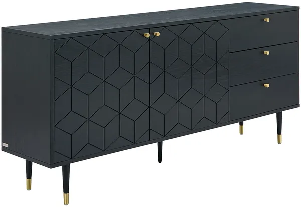 Vente-unique - PARIOMA Sideboard Holz, Platte SchwarzGold - B 40 cm x H 79 cm x L 180 cm Bild 3