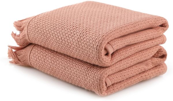 Waschhandtuch-Set (2 Stück), 'Mia ', Lachs