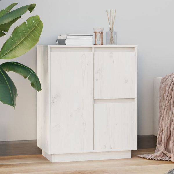 Sideboard Weiß 60 x 34 x 75 cm Massivholz Kiefer [813391]