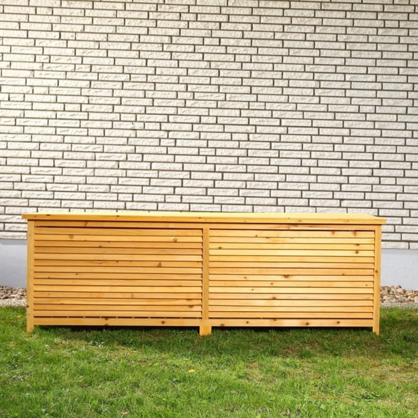 170CM XXL Holz Bank Auflagenbox Kissenbox Gartenbox Gartentruhe Truhe Holztruhe Bild 5