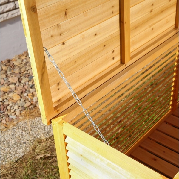 170CM XXL Holz Bank Auflagenbox Kissenbox Gartenbox Gartentruhe Truhe Holztruhe Bild 3