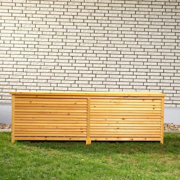 170CM XXL Holz Bank Auflagenbox Kissenbox Gartenbox Gartentruhe Truhe Holztruhe Bild 1