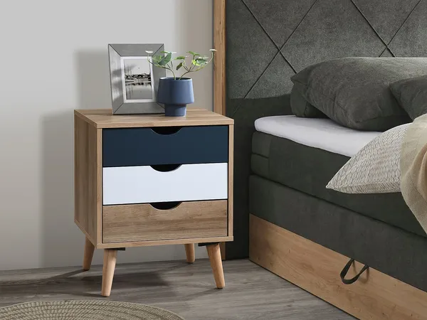 Vente-unique - LURVIA Bedside table Holz, Platte multicolour - B 40 cm x H 57 cm x L 45 cm