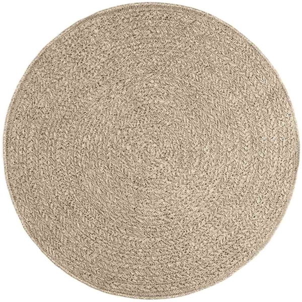 vidaXL Teppich ZIZUR Beige Ø 120 cm Jute-Optik Indoor und Outdoor 4010415