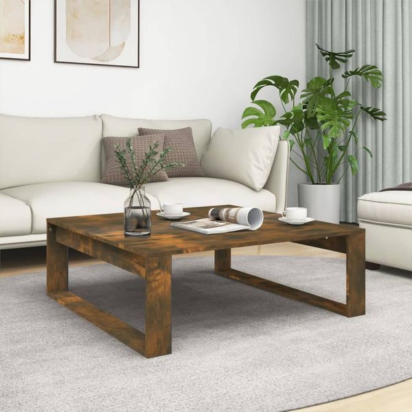 Couchtisch Räuchereiche 100 x 100 x 35 cm Holzwerkstoff [815999]