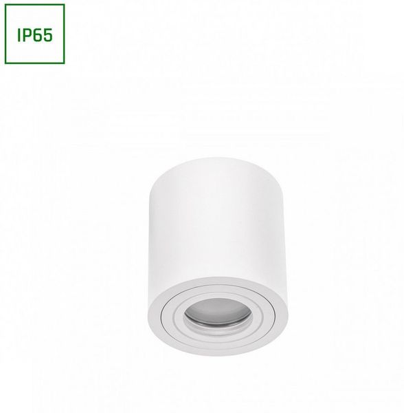 Spectrum Aufbauleuchte LED Chloe GU10 Außenleuchte weiß Deckenleuchte IP65 matt max. 30W rund, Kein Leuchtmittel enthalten, Außenleuchte