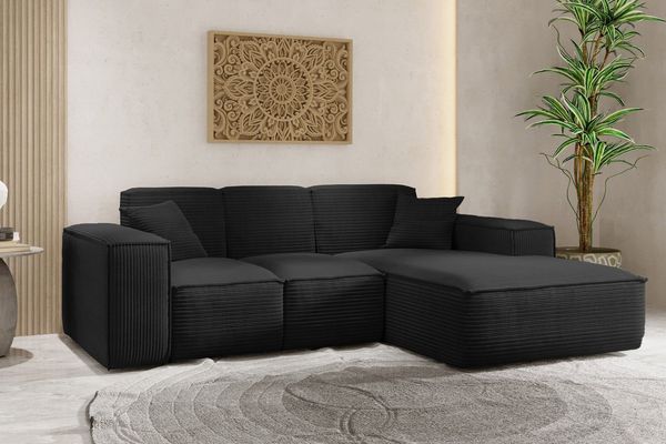 Kaiser Möbel Ecksofa Eckcouch L form, Wohnzimmer Couch SIENA stoff Poso