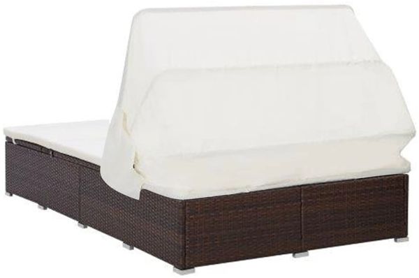 vidaXL 2-Personen-Sonnenliege mit Auflage Poly Rattan Braun 310234 Bild 6