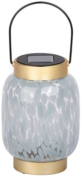 Dehner LED Solarleuchte Lea, warmweißes Licht, Ø 12 cm, Höhe 17 cm, IP44, Glas / Metall, Warmweiß, trendige Gartenleuchte mit Dämmerungssensor, Leuchtdauer 6 Stunden