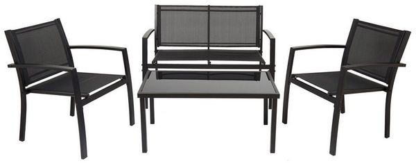 Mondeer Balkonset Gartenmöbel 4er Set, (1 Tisch mit 1 Doppelstuhl 2 Einzelstühlen), Garten und Balkon