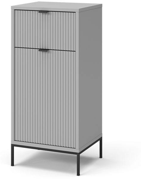 Badschrank Eliza Grau 40 x 87 cm mit Tür und Schublade Vicco