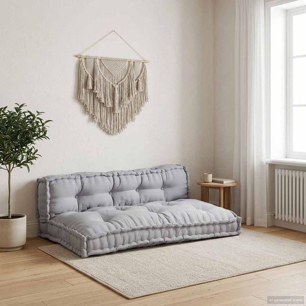 vidaXL Pallet Sofa Kissen 2 pcs Grau 120 x 80 x 38 cm Stoff 4019099