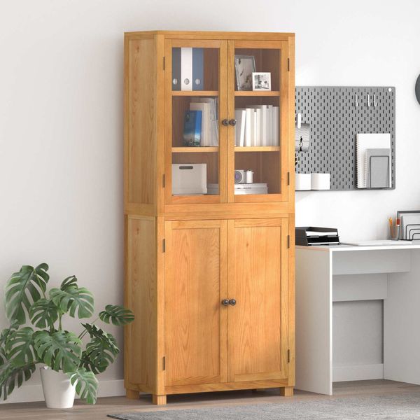vidaXL Aufbewahrungsmöbel-Set mit Tür 2 Stk. Natur Massives Eichenholz 3328623