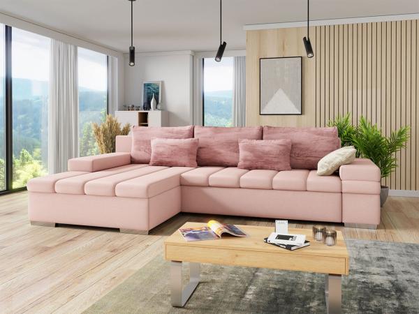 Ecksofa Bangkok Premium, Seite: Links, Farbe: Otusso 07 + Sorriso 10 + Velvetto 02