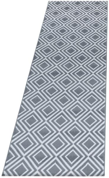 Kurzflor Teppich Clara Läufer - 80x250 cm - Grau