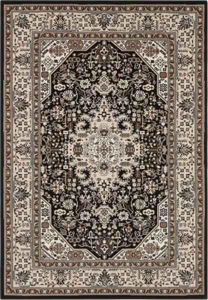 Orientalischer Kurzflor Teppich Skazar Isfahan Creme Braun - 80x150x0,9cm