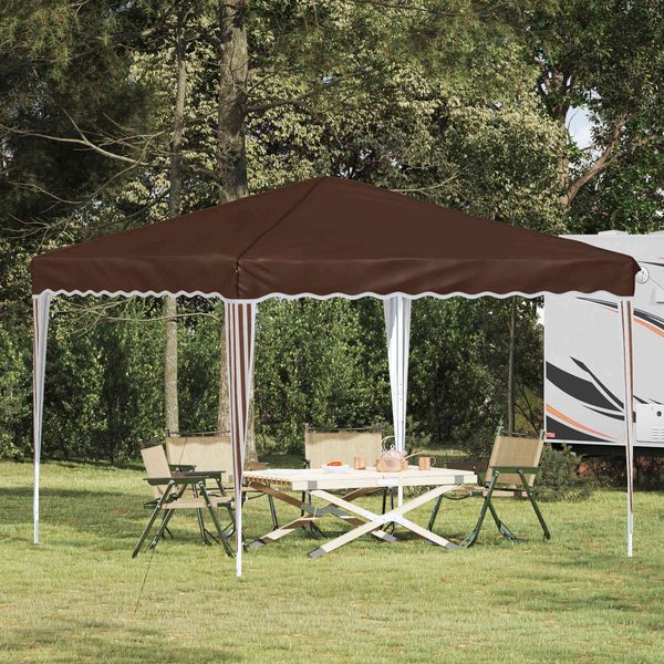 vidaXL Pop-up Partyzelt 288 x 288 x 245 cm Braun Oxford-Stoff 42019753