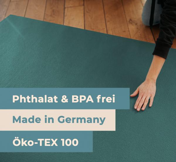 Sanosoft ovale Krabbelmatte 160x200 cm - "made in Germany" - Öko-Tex 100 - Petrol