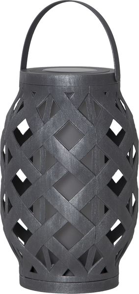 LED Outdoor-Laterne ,Flame Lantern', Batterie und Timer, grau, 23cm, Ø 15cm