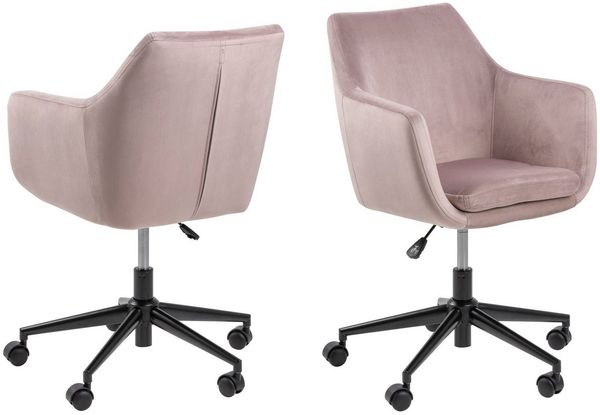ebuy24 Drehstuhl Noel Bürostuhl dusty rose, schwarz.