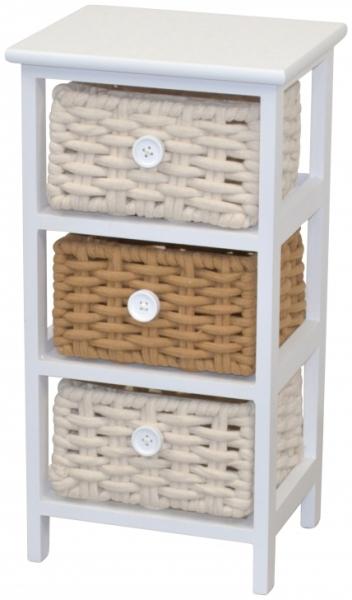 Standregal mit 3 Körben "Luisa", weiß