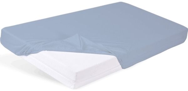 BabyMatex Bambus-Spannbettlaken mit Gummizug fürs Babybett 160x80 blau
