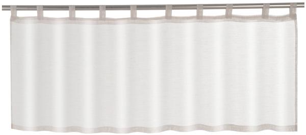 Home4You Scheibengardine, 140 x 50 cm, Creme, Polyester, Transparent, Schlaufen (1 St), transparent, Polyester