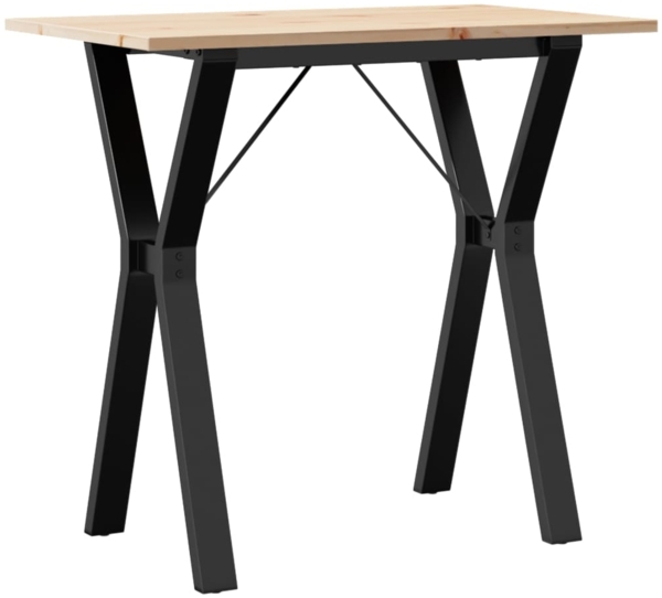 vidaXL Esstisch Y-Gestell 80x50x75 cm Massivholz Kiefer und Stahl 3282716