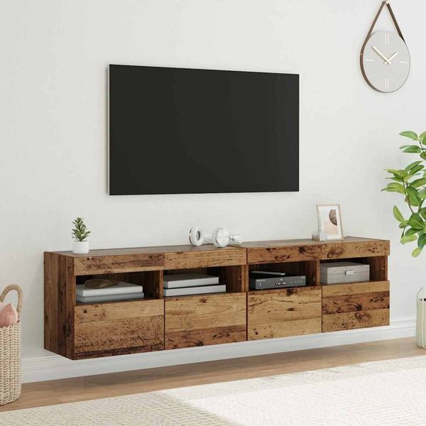 vidaXL TV-Wandregale 2 pcs Altholz 80 x 30 x 40 cm Holzwerkstoff 882978
