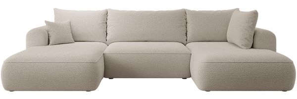 Selsey Sofa Ecksofa Eckcouch Schlafsofa Couch Mit Stauraum Schlaffunktion Pflegeleicht Polyurethanschaum U Form Rechts OVO Dunkelbeige Boucle Abriamo