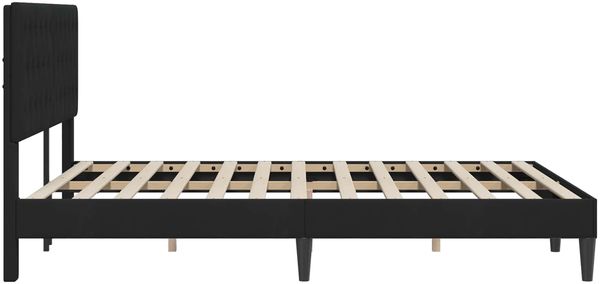 vidaXL Bettrahmen mit Kopfteil Schwarz 140 x 200 cm Samt 42027671 Bild 5