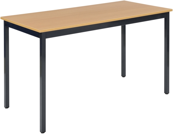 Bisley Mehrzwecktisch, rechteckig, Gestell aus Stahl, 30x30 mm, pulverbeschichtet, Farbe: 333 schwarz; Tischplatte 19 mm, melaminharzbeschichtet, hochabriebsfest, Dekor: BC grau; Maße: H 740 x B 1200 x T 600 mm Bild 3