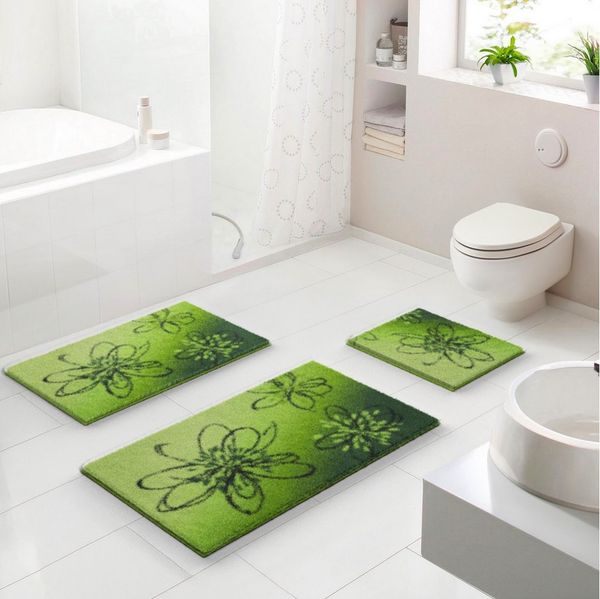Grund Badematte Lusia, Höhe 20 mm, rutschhemmend beschichtet, fußbodenheizungsgeeignet, Polyacryl, rechteckig, Florales Design mit sanftem Farbverlauf, 5 Jahre Garantie