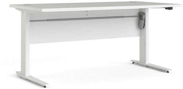 Dmora Schreibtisch Gonu, Mehrzweckschreibtisch, Bürotisch für PC, Eckschreibtisch, 150x80 h119 cm, Weiß
