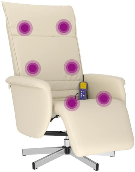 vidaXL Massagesessel mit Fußteil Creme Kunstleder 356649 Bild 11