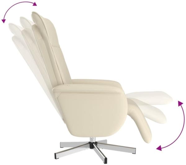 vidaXL Massagesessel mit Fußteil Creme Kunstleder 356649 Bild 5