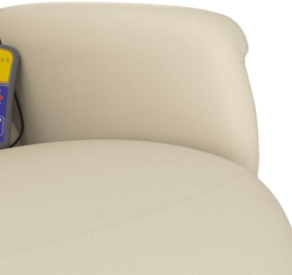 vidaXL Massagesessel mit Fußteil Creme Kunstleder 356649 Bild 10