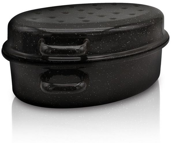 Emaille Gansbräter oval 26 cm / Karl Krüger / Gänsebräter / Bräter induktionsfähig