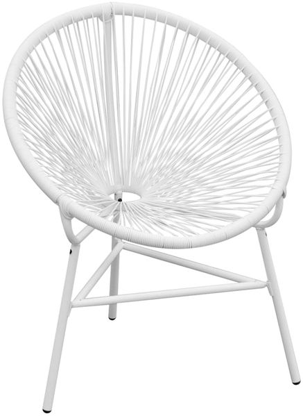 vidaXL Garten-Mondstuhl Poly Rattan Weiß 42072