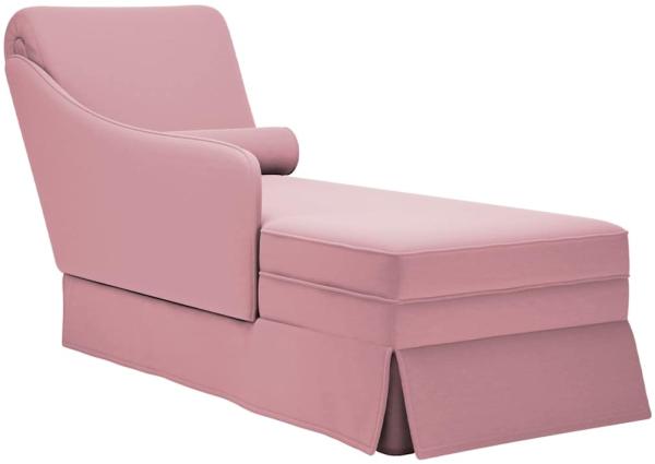 vidaXL Chaiselongue mit Nackenrolle und Rechter Armlehne Rosa Samt 4009785