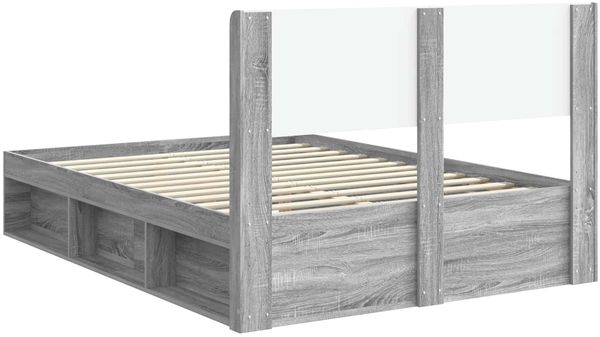 vidaXL Bettgestell mit Stauraum und Kopfteil Grau Sonoma 150 x 200 cm 3414200 Bild 7