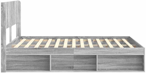 vidaXL Bettgestell mit Stauraum und Kopfteil Grau Sonoma 150 x 200 cm 3414200 Bild 6