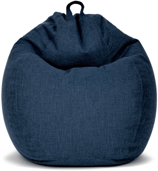 Green Bean 'Home Linen' Indoor XXL Sitzsack mit EPS-Perlen Füllung, waschbar, Leinen dunkelblau, 100 x 50 x 120 cm, 300 l