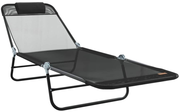 vidaXL Klappbare Sonnenliege Schwarz 182 x 55 x 85,5 cm Textilene 42003153