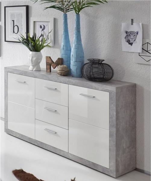 Sideboard >Rio de Janeiro< in Beton - 147x89x37cm (BxHxT)