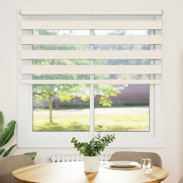 vidaXL Doppelrollo Marmorbeige 140x100cm Stoffbreite 135,9 cm Polyester 4014633